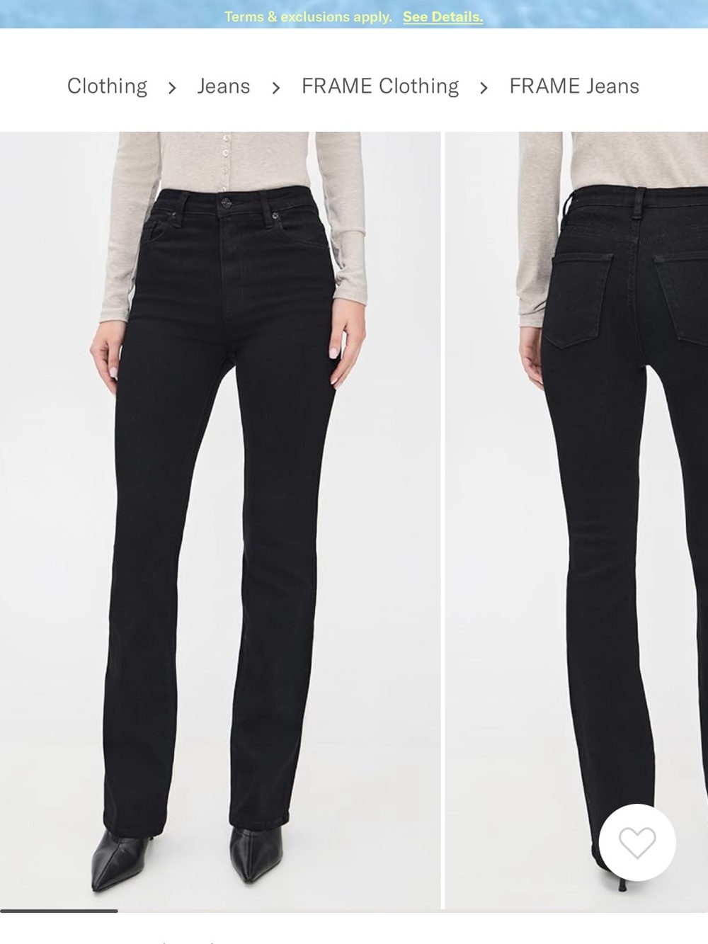 Frame denim high rise bootcut jeans